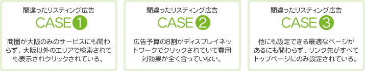 間違ったリスティング広告例